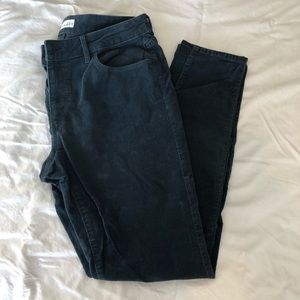 Loft Green/Blue Corduroy Curvy Skinny Pants